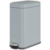 5L Rectangular Compact Bin Steel Body Removable Bucket Quiet-Close Lid w/ Pedal Lid Rubbish Trash Can Home Office Bedroom Bathroom Living Room