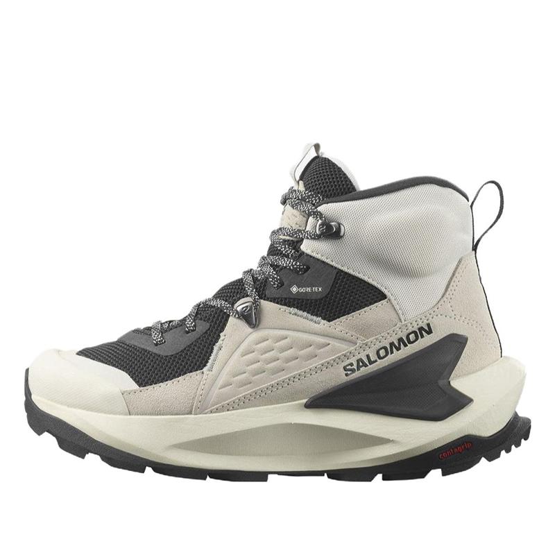 SALOMON Кроссовки женские Elixir Mid GORE-TEX Vanilla Ice Lemon Серый Фантом Металл L47297000