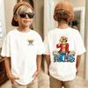 One Piece Japanese Anime Printed Unisexs TShirt Roronoa Zoro Boy Childrens Harajuku Short Sleeve Kids Luffy Tshirt Clothing