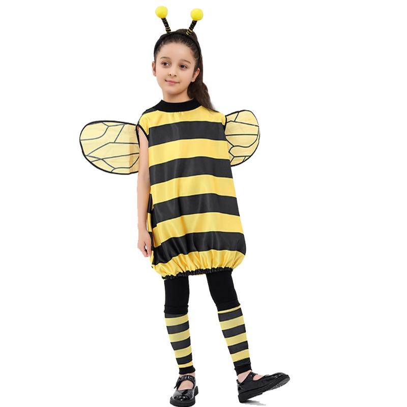 Детский и взрослый набор костюма пчелы - Милые наряды для косплея насекомого с крыльями и ободком с усиками для школьного спектакля, сценического выступления