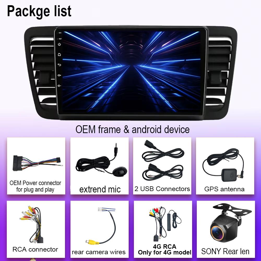 Android 14 Автомобиль для Subaru Outback 3 Legacy 4 2004-2009 Carplay Auto Радио Стерео Мультимедийный плеер GPS Навигация БЕЗ 2din DVD BT