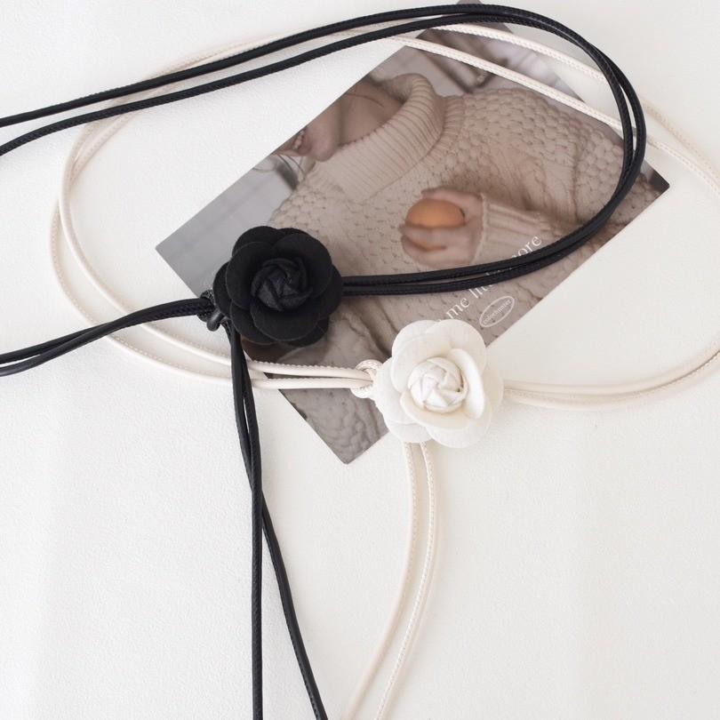 Элегантный женский ремень из искусственной кожи с цветочным дизайном и мягкими завязками для платьев