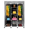 Home 170x125x45cm 6 Compartments 3 Doors 2 Wardrobes Fabric Dressing Cabinet with Zipper Doors and Wheels