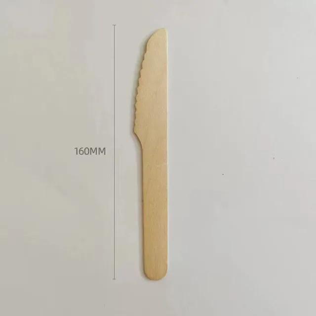 100pcs Disposable Wooden Spoon Knife Forks Biodegradable EcoFriendly Tableware Western Dessert Ice Cream Scoop for Party Picnic