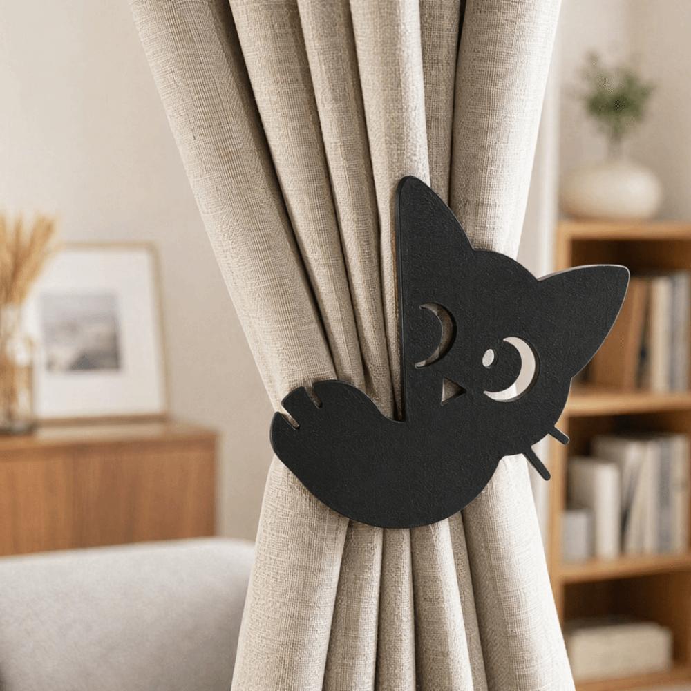 1 Pair Fashion Curtain Tieback Creative Curtain Buckle Ornament Black Cat Curtain Straps Decoration
