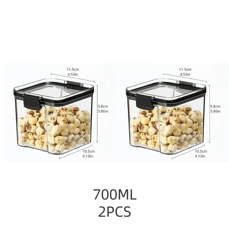 Утолщенный герметичный резервуар для хранения, квадратный прозрачный набор ящиков для хранения сухофруктов, штабелируемые кухонные контейнеры для хранения зерна