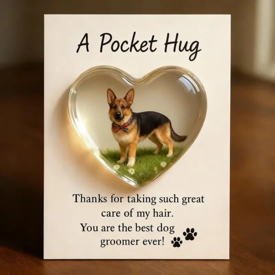 Карманные обнимашки для грумеров с поздравительной открыткой Акриловое сердце Карманные обнимашки для грумеров