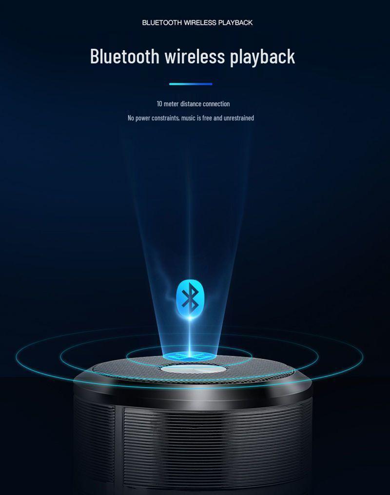 Портативный Bluetooth-динамик: Высококачественный звук, Длительное время работы от аккумулятора, Идеально для использования в автомобиле, дома и на улице.