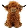 Highland Cow Stuffed Animal Plush Toys, Realistic Soft Cuddly Farm Toy, 10inch Soft Cow Plush Toy Christmas Gift for Kids