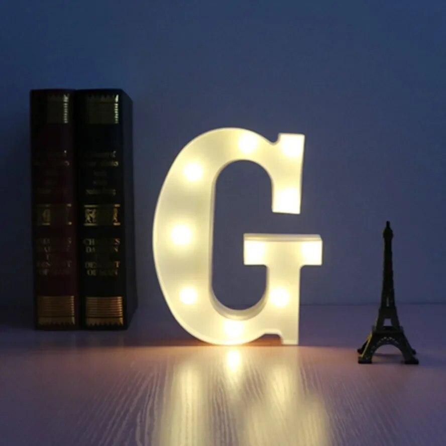 Alphabet Letter LED Lights Luminous Number Lamp Battery Warm Night Light for Home Wedding Birthday Christmas Party Decoration