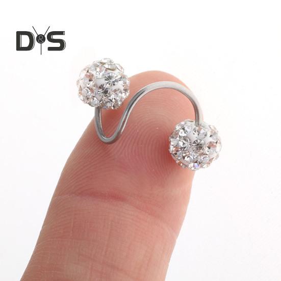 1 шт. серьги для пирсинга, искусственные кристаллы, серьги-гвоздики для козелка, легко чистящиеся серьги-гвоздики для хряща ушной раковины, губы