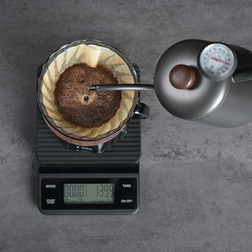 Кофейный сервер Leeseph Clear Glass Range для разлива кофе и чая - 600 мл(20oz) Жаропрочный кофейник с толстым стеклянным корпусом (черный)