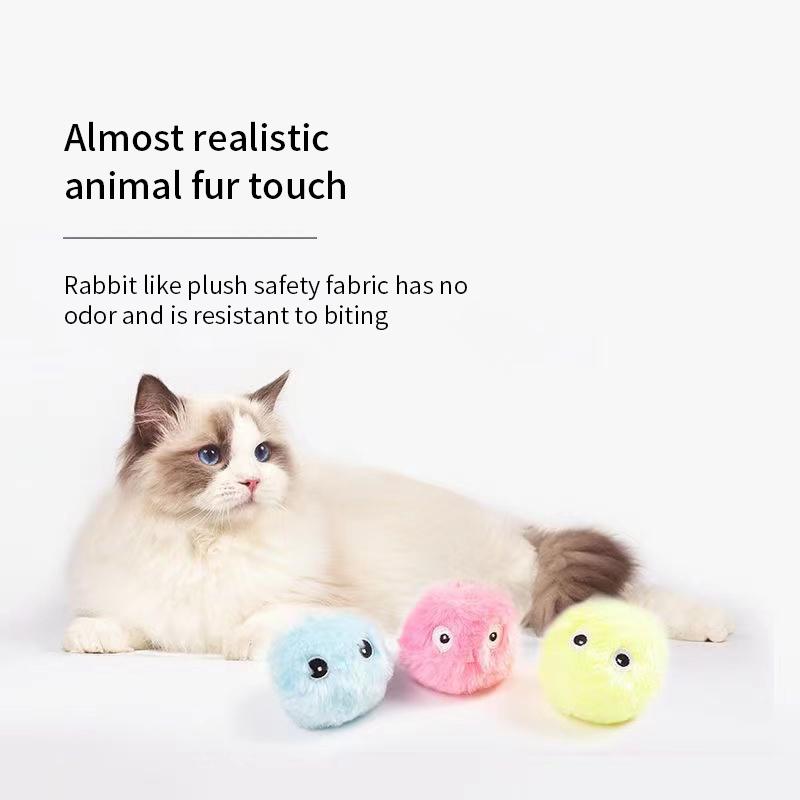 Умные игрушки для кошек, интерактивный мяч, плюшевая электрическая обучающая игрушка с кошачьей мятой, котенок, сенсорное звучание, продукт для домашних животных, игрушка-писк, мяч, товары для кошек