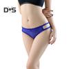 Sexy Embroidery Lace Stitching Briefs Solid Color Bowknot Decor See Through Mesh Thong Low Rise Ultra Thin Hollow Out Panties