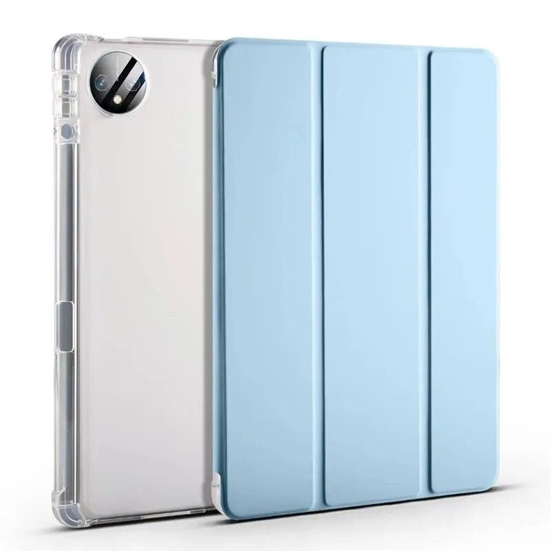 Кожаный флип-чехол для Huawei Matepad Pro 11, чехол 2023, тройной кожаный чехол с мягкой задней подставкой и подставкой для планшета Huawei Matepad Pro 11, 2022, чехол с держателем для ручек