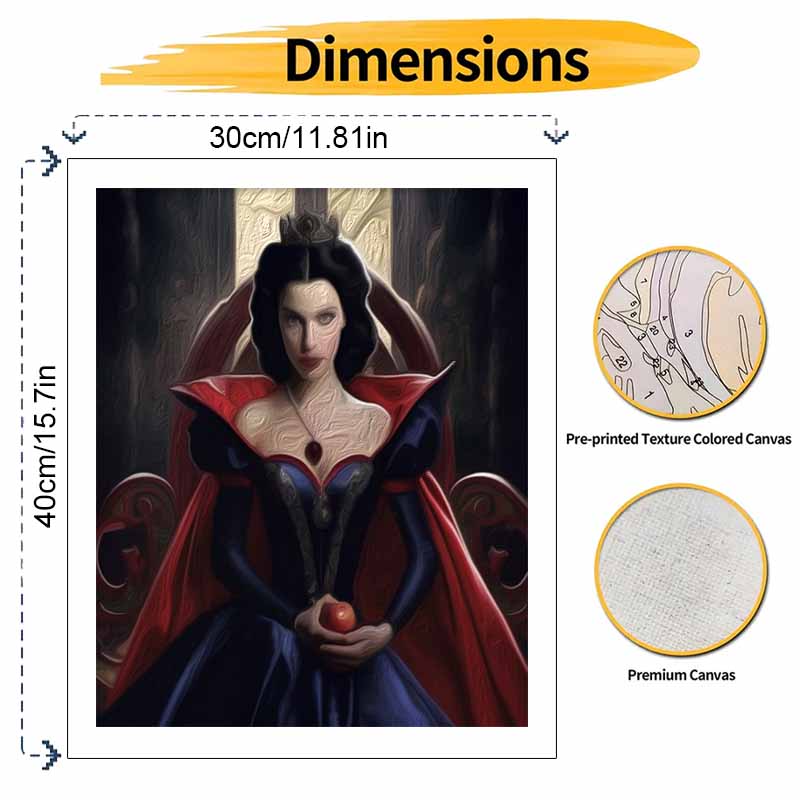 Disney Snow White oil painting art painting kit handmade diy gift home decoration, exquisite fantasy portrait, princess wall art decor