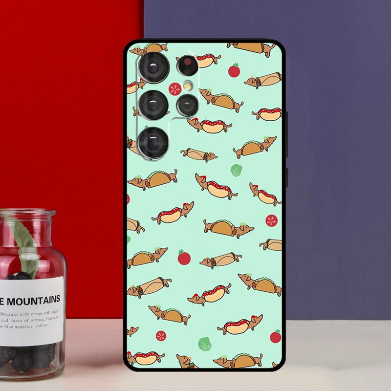Чехол Funda с собакой таксой для Samsung Galaxy S25 Ultra S9 S10 S20 S21 FE S22 S23 Plus S24 Ultra