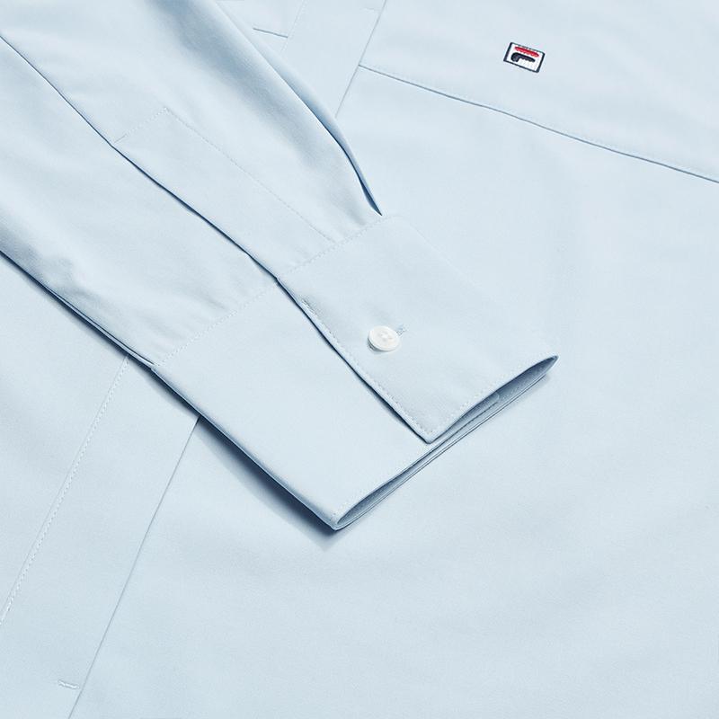 Fila Heritage Classic Простая Эластичная Удобная Свободная Тканая Рубашка с Длинным Рукавом Женские рубашки F11W548406FLB