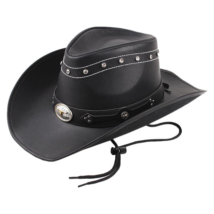 Ковбойские шляпы, женская шляпа Федора в стиле вестерн с широкими полями и веревкой, металлическая голова быка, украшение, кепка из натуральной кожи, джазовые шляпы для верховой езды для мужчин