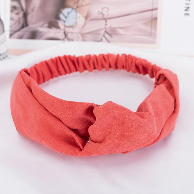 Мода Женщины Девушки Замшевые Повязки для Волос Однотонные Повязки на Голову Винтажные Повязки-Тюрбаны с Перекрестом Банданы Резинки для Волос Аксессуары для Волос