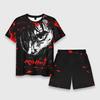 Summer Men's T-Shirt Shorts Set Anime Berserk 3D Print Short Sleeve Tee Beach Shorts 2 Pcs Set Oversized Vacation Tracksuit Suit