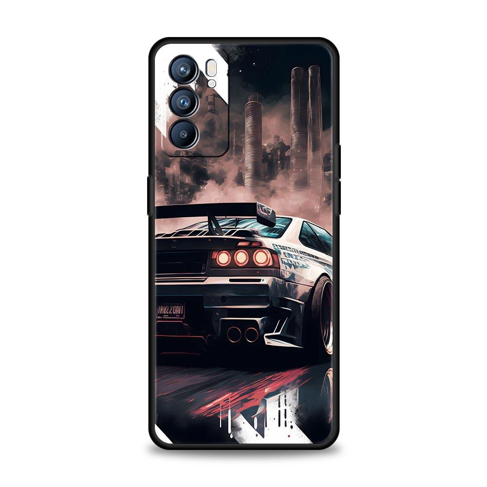 Спортивный автомобиль JDM Tokyo drift Чехол Для Oppo Find X6 Pro X5 A54 A53 A52 A9 A15 A95 A17 A16 A76 A74 A57 Reno7 Reno6 Pro Plus 5G Обложка