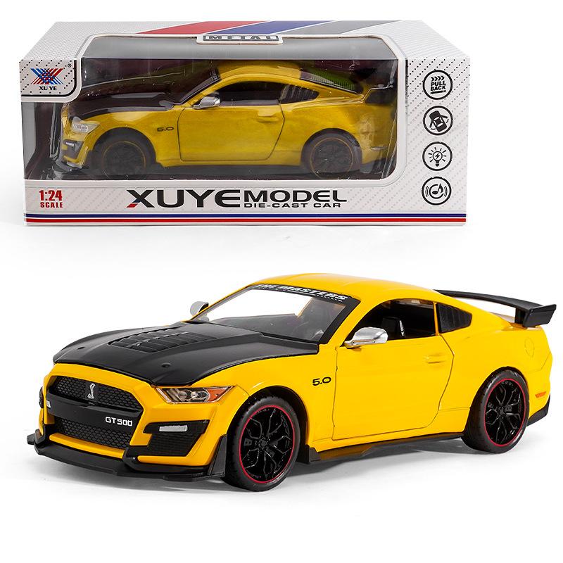 1/24 Mustang GT Viper Shelby GT500 Alloy Sports Car Model Diecasts Metal Racing Car Vehicles Model Sound and Light Kids Toy Gift