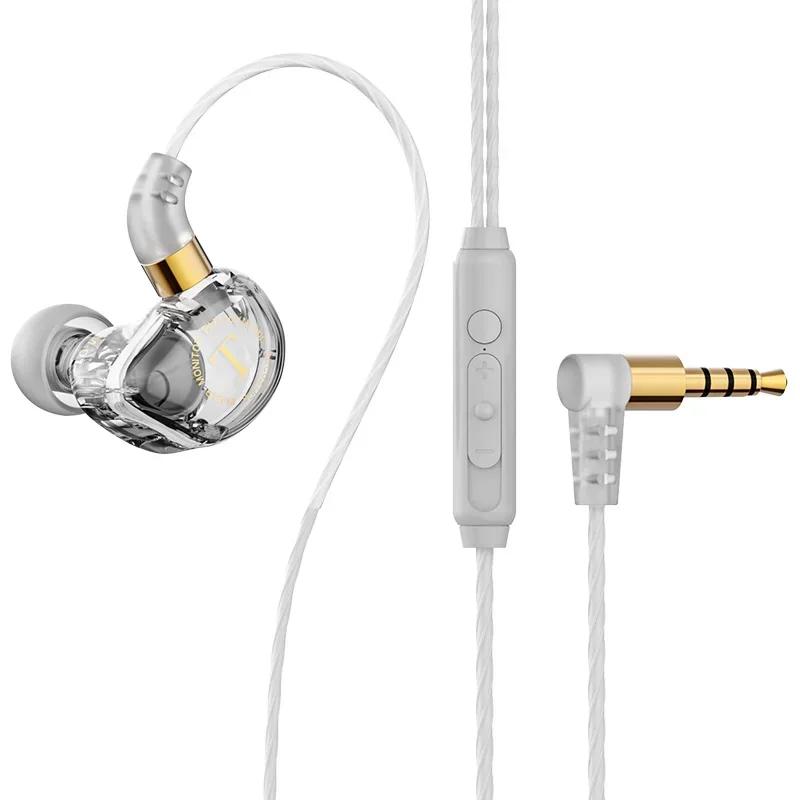 Динамические проводные наушники HIFI Heavy Bass Music Headset Earbuds 3.5MM In Ear с микрофоном Race Sport Gaming Headphones Noise Cancelling