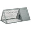 Triangular Hutch for Rabbits, Chickens, Tortoises - Grey Pine Wood - 116L x 62.2W x 52.5H cm