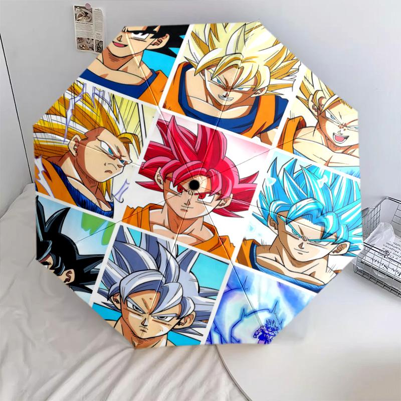 1 шт. Автоматический складной зонт - Узор Dragon Ball Портативная складная конструкция с 8 спицами Рождественские и новогодние подарки
