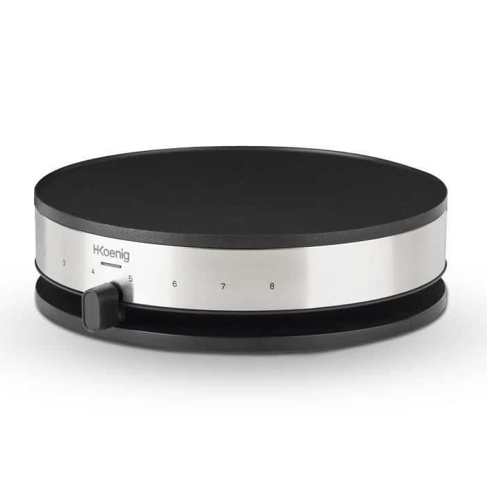HKoeNIG Crepe Maker - KREP29 - 33cm Cooking Surface - Non-stick Coating - Temperature Up To 230°C - 1300W - Stainless Steel Panel