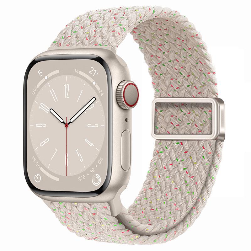 Совместимо с Apple Watch S10, iWatch 11, Xiaomi 9, Huawei; Нейлоновый ремешок с магнитной пряжкой "Радуга".