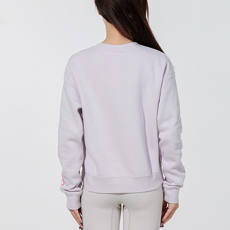 Nike Nsw Gc Crew флисовая толстовка с сетчатым логотипом и принтом женские топы светло-фиолетового цвета DO6955-561