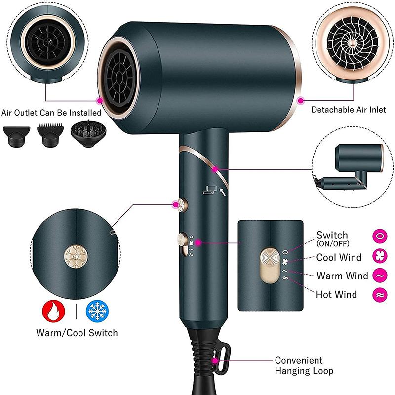 Negative Ion Household Hair Dryer High Power Folding Hair Dryer