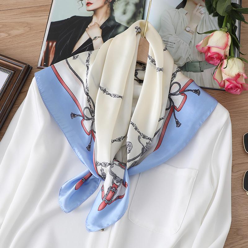 70 * 70cm New Silk Small Square Scarf For Women'S Neck Protection Professional Scarf Versatile Hair Tie Headscarf Scarf