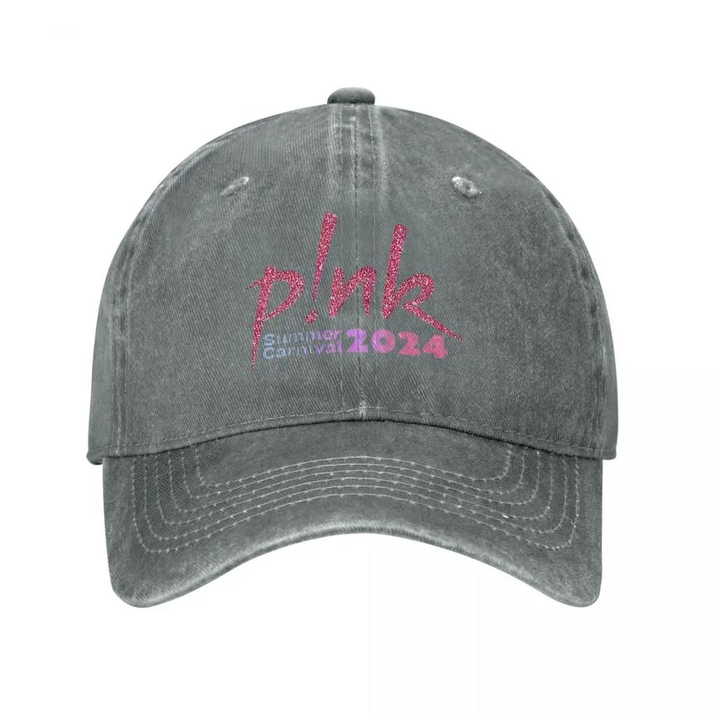 Summer Carnival Alecia Moore Baseball Cap Distressed Cotton P!NK Pink Singer 2024 Tour Headwear for Unisex Women Outdoor Caps Hat