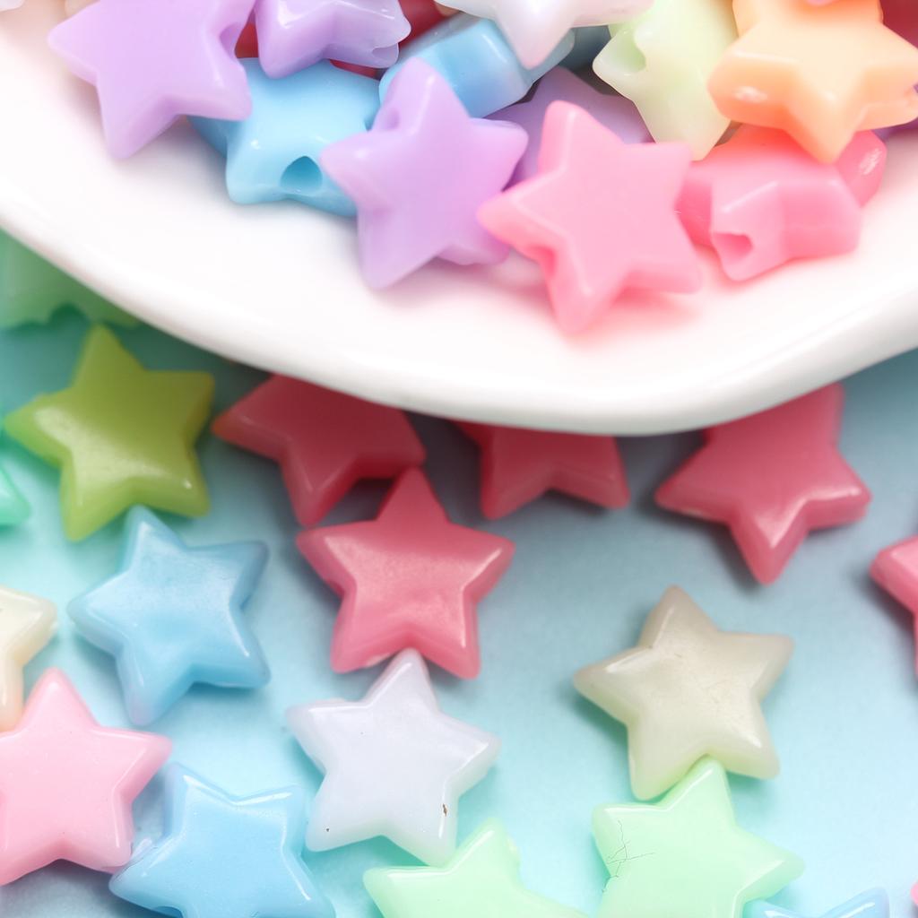 Бусины ручной работы 200 шт. DIY Макарон Цветные ювелирные аксессуары Браслет Ожерелье Материалы ручной работы Мода Кремовый Пятиконечная звезда