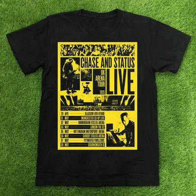 Chase And Status Тур 2025 Подарок для Фаната Все Размеры от S до 5XL Черная Футболка K622 Унисекс Футболка