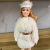 Fashion Plush Coat Hats Casual Wear Fur Dress PU Leather Jacket  29~32cm Male/Female Doll/1/6 Doll