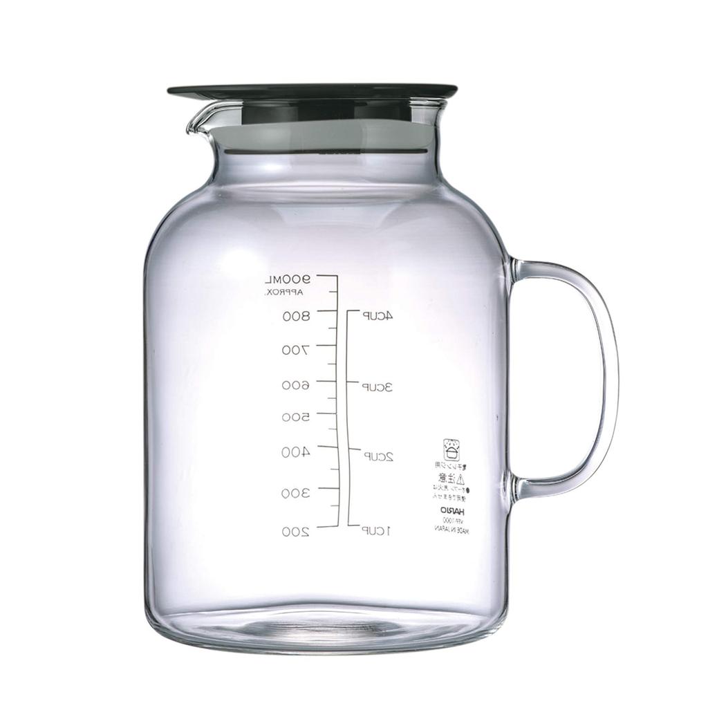 HARIO Vinegar Storage Vinegar Fruit Made in Container, Pot, 1000ml, Pickles, Black, Japan, VFP-1000-B