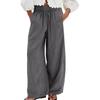 2026 Womens Plus Size Solid Color Stretchy Waist Wide Leg Pants Casual Loose Trousers