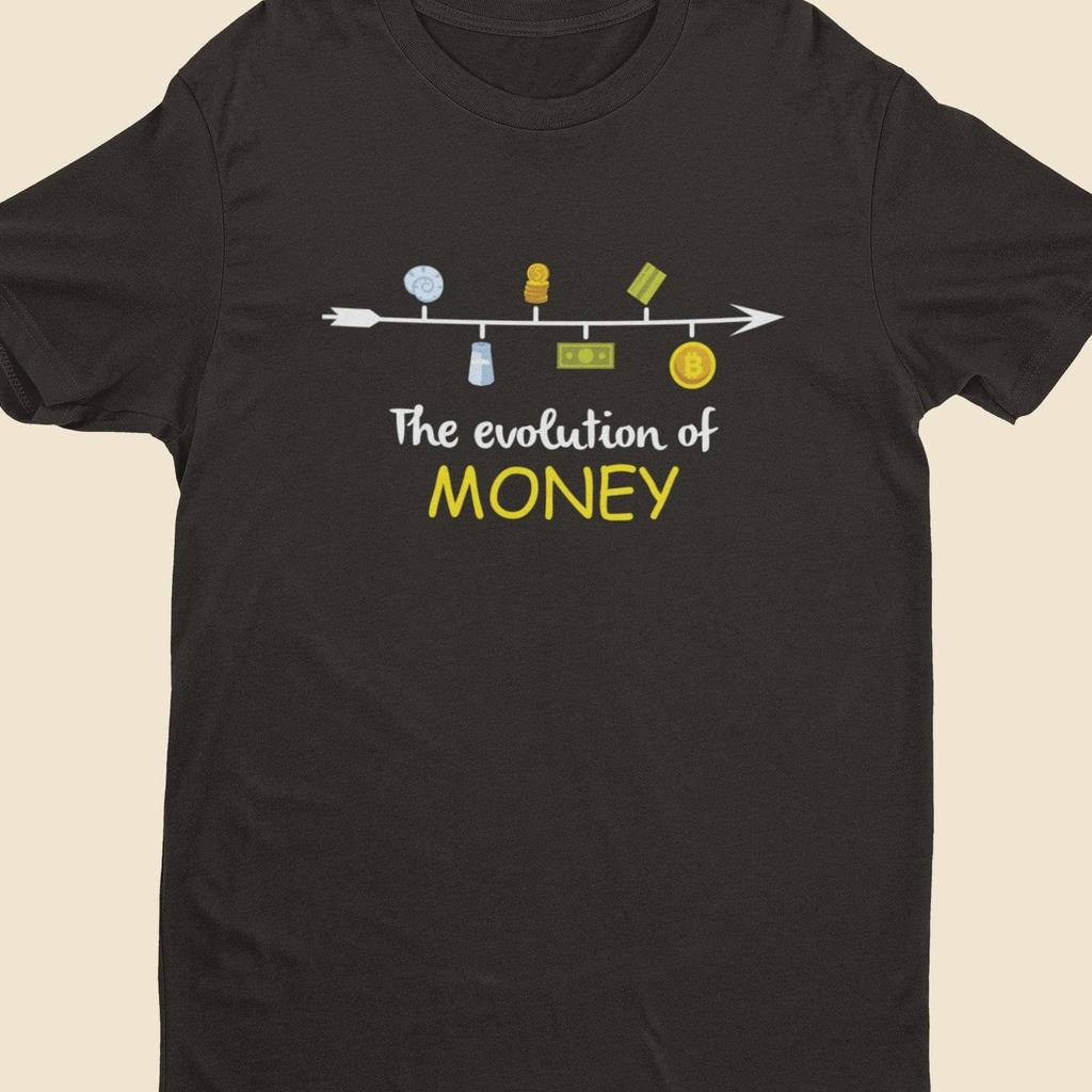 Evolution of Money T-Shirt: Bitcoin Crypto Fintech Tee