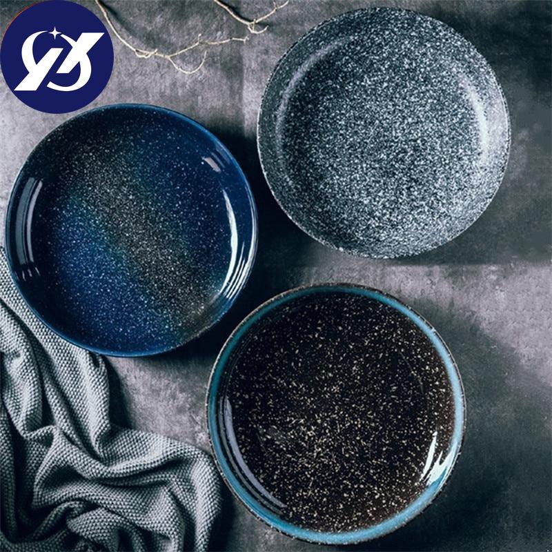 Скандинавская креативная керамическая круглая глубокая тарелка для супа, большая емкость, салат, макароны, простая кухонная Рождественская декоративная обеденная тарелка, посуда