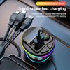 3 в 1 Bluetooth 5.0 FM-передатчик USB Type C автомобильный комплект MP3-модулятор плеер Hands-free аудиоресивер с 3-контактным зарядным кабелем для iPhone Huawei