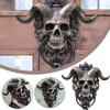 Retro Claw Horn Skull Door Knocker Decorative Skull Door Knocker Wall Art Deco Heavy Door Knocker