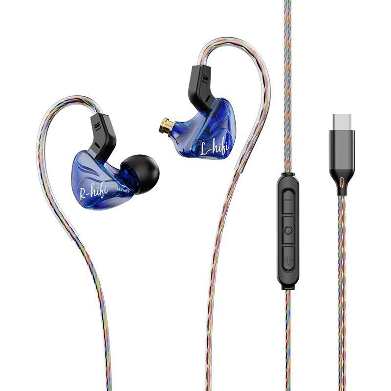 Проводные наушники-вкладыши с мощными басами для мобильных телефонов, игр, спорта и караоке — новая цифровая модель Type-C.