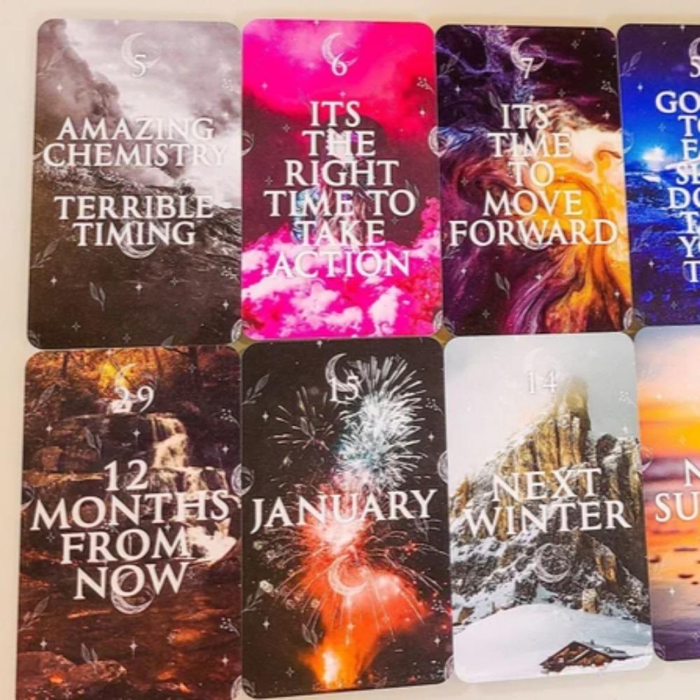 10,3*6 см Колода Оракула Времени Карты Времени Мистические Лунные Ситуации Близнецовое Пламя Таро Колода Космические 60 шт. Карт