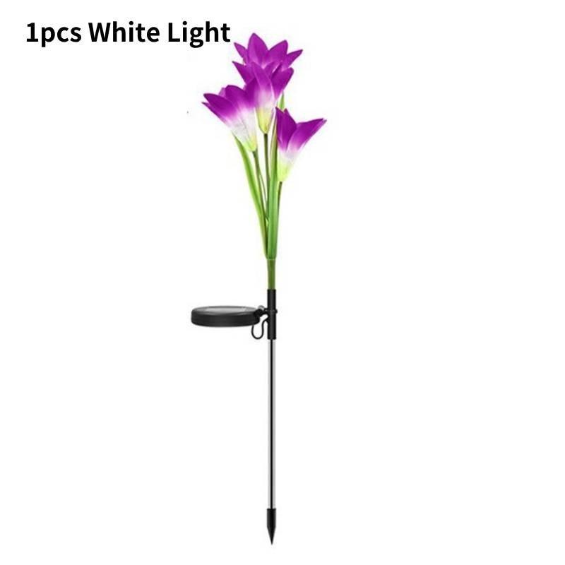 Уличные солнечные фонари в виде лилий, потрясающие светодиодные цветочные садовые колышки для украшения двора