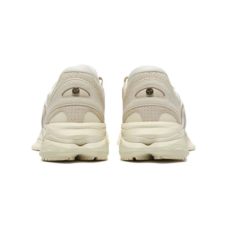 Li-Ning 1990 Lava Retro Толстая подошва Увеличивающие рост низкие повседневные туфли мужские кроссовки светло-античный желтый ALFS193-2