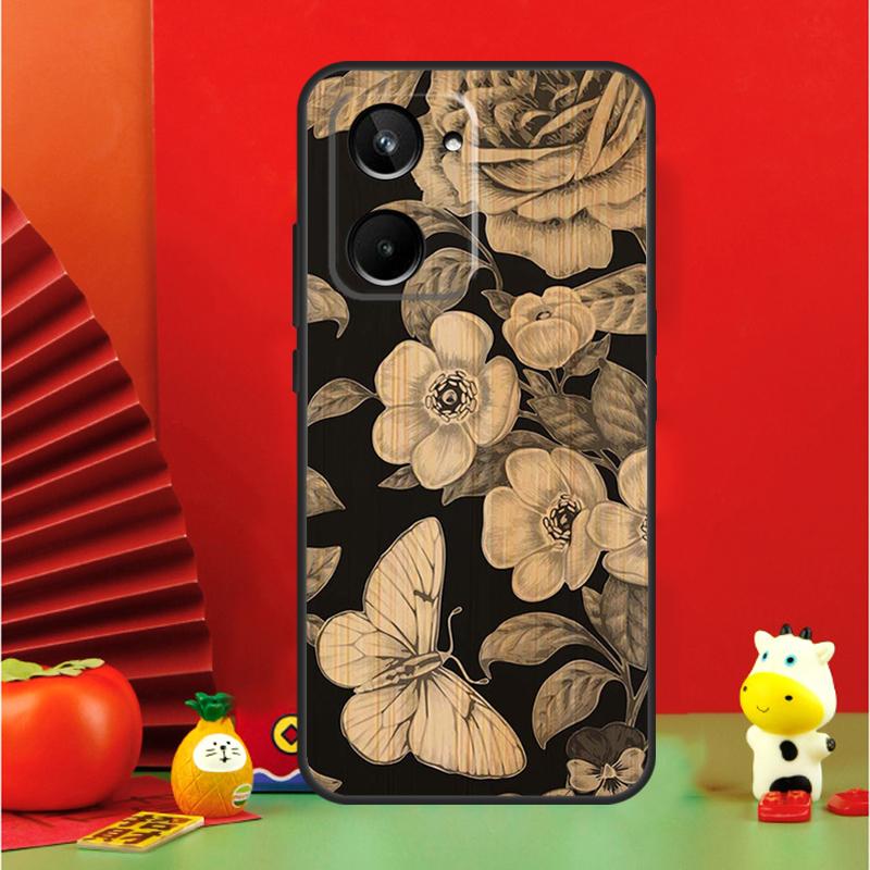 Дерево Цветок Бамбук Дерево Для Realme 12 10 9 11 Pro Plus GT5 GT Neo 6 C53 C51 C35 C33 C30 C25s C21Y C31 C67 C55 Чехол